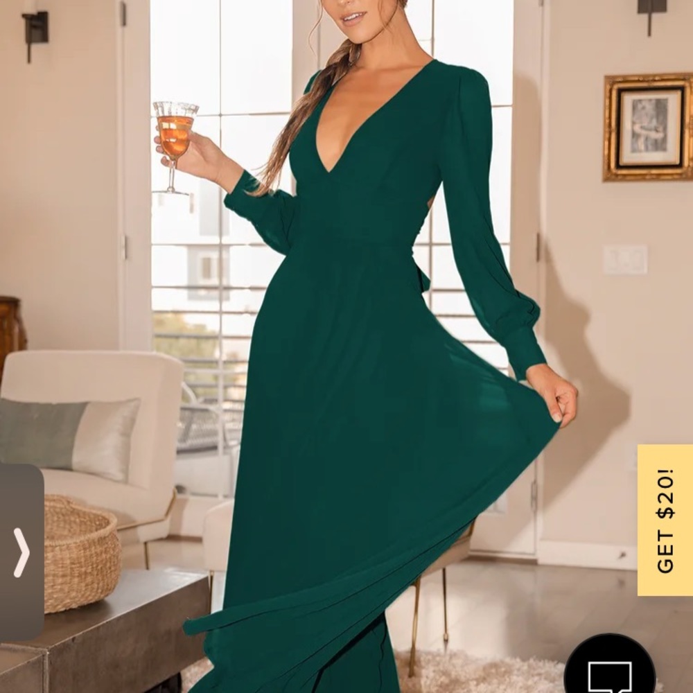 Lulus emerald maxi dress